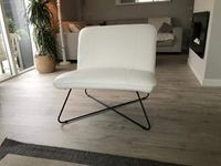 Leren fauteuil zonder armleuning met kruisframe - wit leer - Echt leer, Industrieel, ontdek de vele Leersoorten en Kleuren bij ShopX - thumbnail