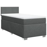 vidaXL Boxspring met matras stof donkergrijs 90x190 cm