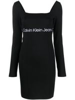 Calvin Klein Jeans robe courte en jersey à bande logo - Noir