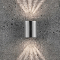 Buitenlamp gevelverlichting stainless steel up & downlighter 'Canto 2' Nordlux LED 2x6W warm wit - thumbnail