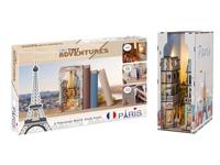 Revell Tiny Adventures Boekensteun Parijs, 3D-miniatuurhuis van hout met ledverlichting, doe-het-zelf puzzel, Book Nook voor boekenkast, cadeau-idee voor knutselfans en liefhebbers van de stad van de