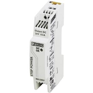 Phoenix Contact STEP-PS/1AC/24DC/0.5 DIN-rail netvoeding 24 V/DC 0.55 A 18 W Aantal uitgangen: 1 x Inhoud: 1 stuk(s)