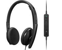 Lenovo Lenovo Wired VOIP Headset (UC) On Ear headset Kabel Zwart Ruisonderdrukking (microfoon)