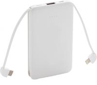 XD Collection powerbank 5.000 mAh met kabels 10,5 cm wit