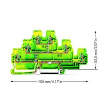 WAGO 870-557 Aardklem 3-etages 5 mm Spanveer Toewijzing: Terre Groen, Geel 50 stuk(s) - thumbnail