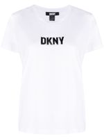 DKNY t-shirt à logo réfléchissant - Blanc