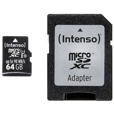Intenso microSDXC 64GB UHS-I Professional geheugenkaart incl. SD adapter Intenso microSDXC 64GB UHS-I Professional geheugenkaart incl. SD adapter