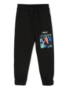 Versace Kids pantalon de jogging à poches à rabat - Noir