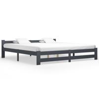 vidaXL Bedframe massief grenenhout donkergrijs 200x200 cm