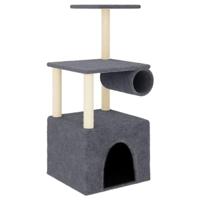 vidaXL Kattenmeubel met sisal krabpalen 109,5 cm donkergrijs, kattenpaal, kattenboom, kattenkrabpaal, kattenhuis, kattenmeubel, kattenpalen