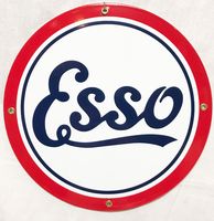 Esso Logo Emaille Bord 12" / 30 cm