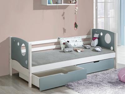 Kinderbed KIWI 80x190 cm witte pijnboom/grijs Kinderbed KIWI 80x190 cm witte pijnboom/grijs