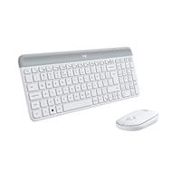 Logitech MK470 Slank Draadloze Toetsenbord en Muis Combi, Laag Profiel, Stille Toetsen, Lange Batterijduur, Plug & Play, QWERTY US International Layout - Wit
