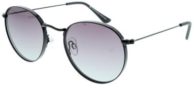 H.I.S zonnebril gepolariseerd unisex rond cat. 2. zwart/grijs