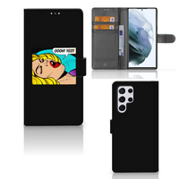 Samsung Galaxy S22 Ultra Wallet Case met Pasjes Popart Oh Yes - thumbnail