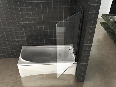 Orbit draaibare badwand 800x1400 6mm NANO mat-zwart