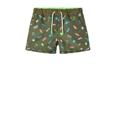 NAME IT MINI zwemshort Zimmo met all over print olijfgroen NAME IT MINI zwemshort Zimmo met all over print olijfgroen