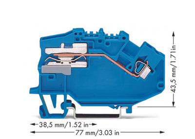 WAGO 780-613 Scheidingsklem 5 mm Spanveer Toewijzing: N Blauw 50 stuk(s)