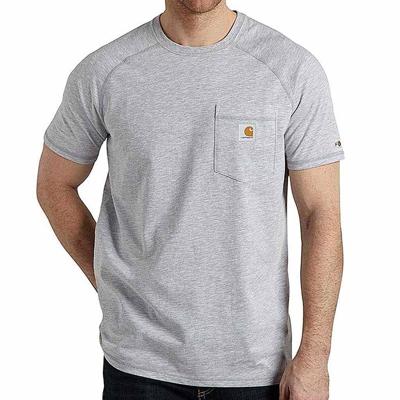Carhartt Force Cotton Heather Grey T-Shirt Heren Carhartt Force Cotton Heather Grey T-Shirt Heren