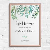 Poster welkom eucalyptus botanical