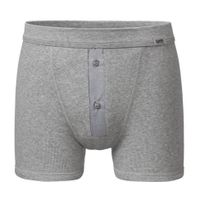 Boxershort van bio-katoen met knoopsluiting, grijs-gemêleerd Maat: XL - thumbnail