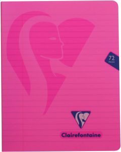 Clairefontaine schrift mimesys voor ft A5, 72 bladzijden, kaft in PP, gelijnd, geassorteerde kleuren