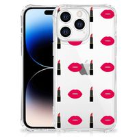 Apple iPhone 14 Pro Max Doorzichtige Silicone Hoesje Lipstick Kiss