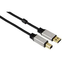 Hama 75053742 USB 2.0-kabel, stekker A mannelijk/stekker mannelijk, vergulde contacten, afgeschermd, 1,8 m, zwart