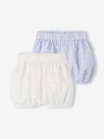 Set van 2 geborduurde bloomers geboorte hemelsblauw