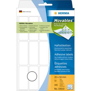 HERMA 10610 etiket Afgeronde rechthoek Wit 480 stuk(s)