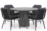 Coco Leonardo/Graniet 120 cm rond dining tuinset 5-delig - thumbnail