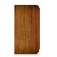 iPhone 15 Pro Max Book Wallet Case Donker Hout - thumbnail