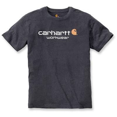 Carhartt Core Logo Carbon Heather S-S T-Shirt Heren Size : S Carhartt Core Logo Carbon Heather S-S T-Shirt Heren Size : S