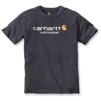 Carhartt Core Logo Carbon Heather S-S T-Shirt Heren Size : S