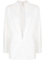 Hermès Pre-Owned chemise en lin à col plongeant (années 1990-2000) - Blanc - thumbnail