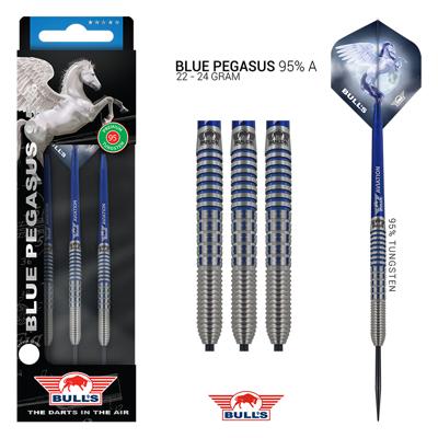 Bull's Blue Pegasus 95% A 24 gram steeltip dartpijlen Bull's Blue Pegasus 95% A 24 gram steeltip dartpijlen