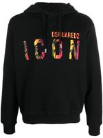 DSQUARED2 hoodie à imprimé Icon - Noir