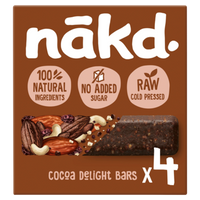 Nakd. Raw Fruitreep met noten Cocoa Delight 4 x 35g bij Jumbo