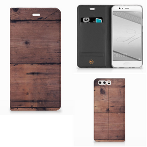 Huawei P10 Plus Book Wallet Case Old Wood