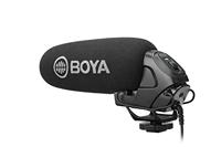 Boya BY-BM3030 Condensatormicrofoon, met opzetstuk, studiokwaliteit, richtkarakteristiek: supernier, 3,5 mm-stekker, windbescherming, draagtas, voor DSLR-camera, camcorder, audio-recorder, zwart
