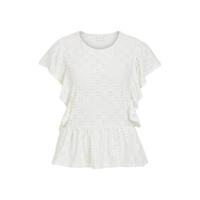 VILA top VITRESSY van gerecycled polyester wit