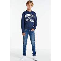 Vingino Essentials sweater met logo donkerblauw/wit
