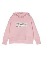 Moncler Enfant hoodie en coton à patch logo - Rose