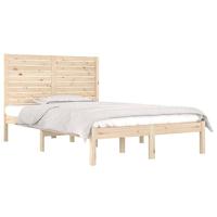 vidaXL Bedframe massief hout 140x190 cm, tweepersoonsbed, bedombouw, frame, bed, dubbel bed, bed frame, ledikant, bedframe met hoofdeinde