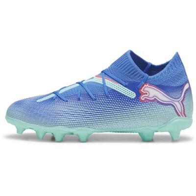 PUMA Unisex Kid's Future 7 Pro Fg/Ag Jr Voetbalschoen, Bluemazing PUMA Witte Elektrische Pepermunt, 4 UK