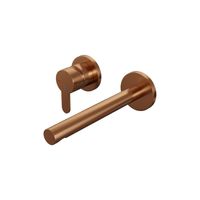 Inbouw Wastafelmengkraan Brauer Copper Edition Coldstart Rechte Uitloop Korte Platte Hendel Links Geborsteld Koper PVD Met Rozetten Brauer