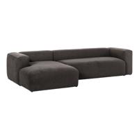 3-zitsbank Blok donkergrijs met chaise longue links 330 cm