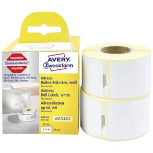 Avery-Zweckform Rol met etiketten 82 x 28 mm Papier Wit 260 stuk(s) Permanent hechtend Adresetiketten AS0722370