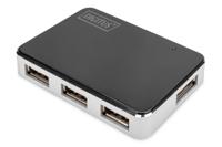 Digitus DA-70220 interface hub USB 2.0 Mini-B 480 Mbit/s Zwart, Zilver - thumbnail