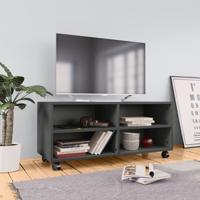 vidaXL Tv-meubel met wieltjes 90x35x35 cm spaanplaat grijs